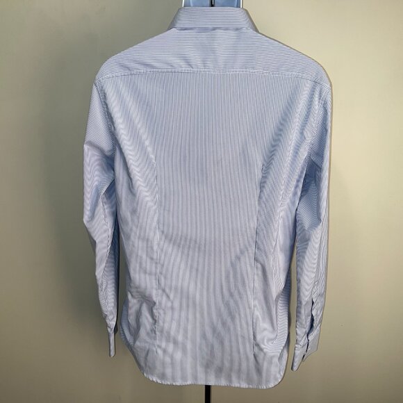 Ministry of Supply Men's white and blue striped long sleeve shirt Large L EUC - Picture 5 of 5